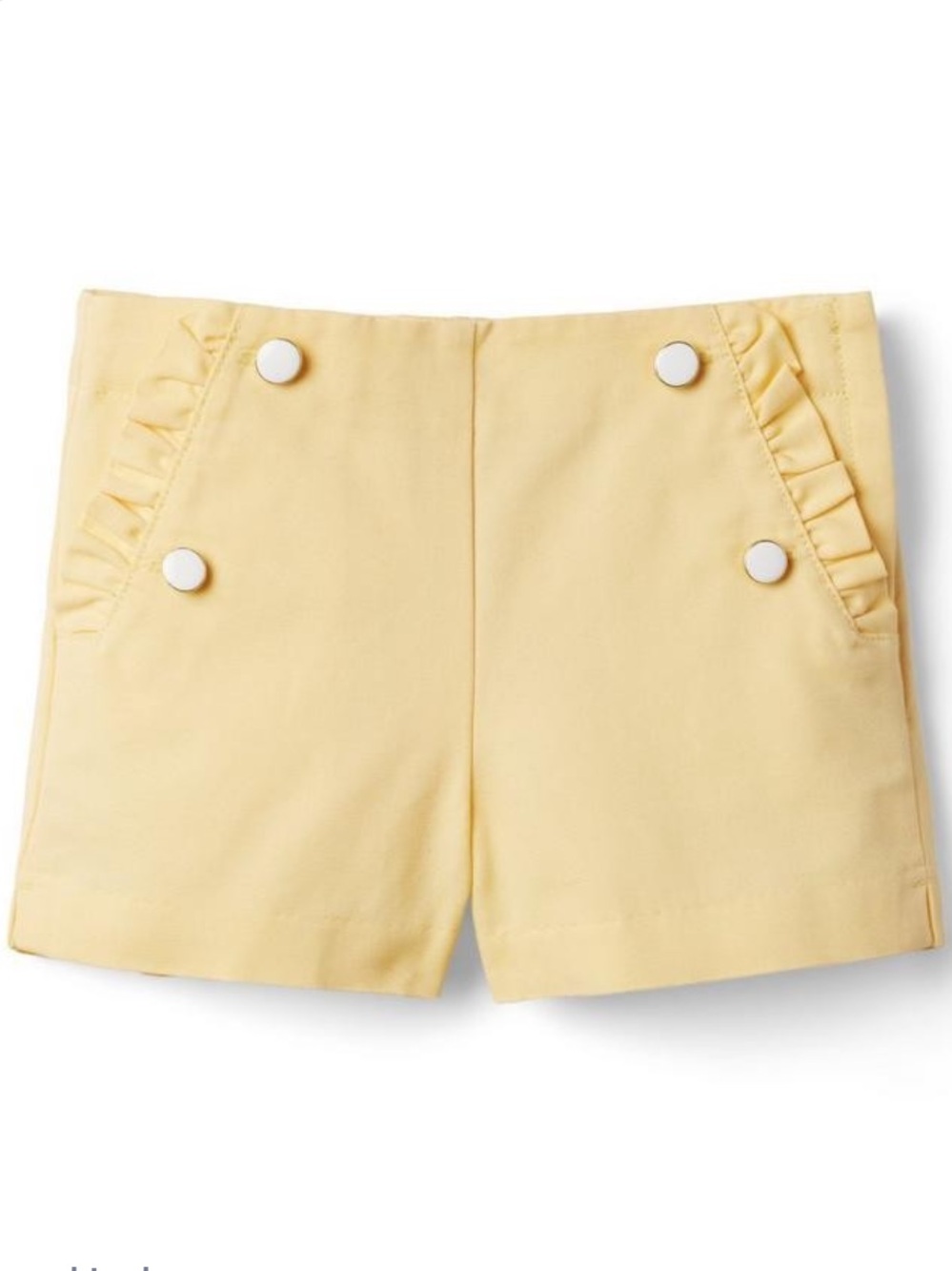 Janie and Jack girls Yellow Ruffled Pocket Button Shorts 5
